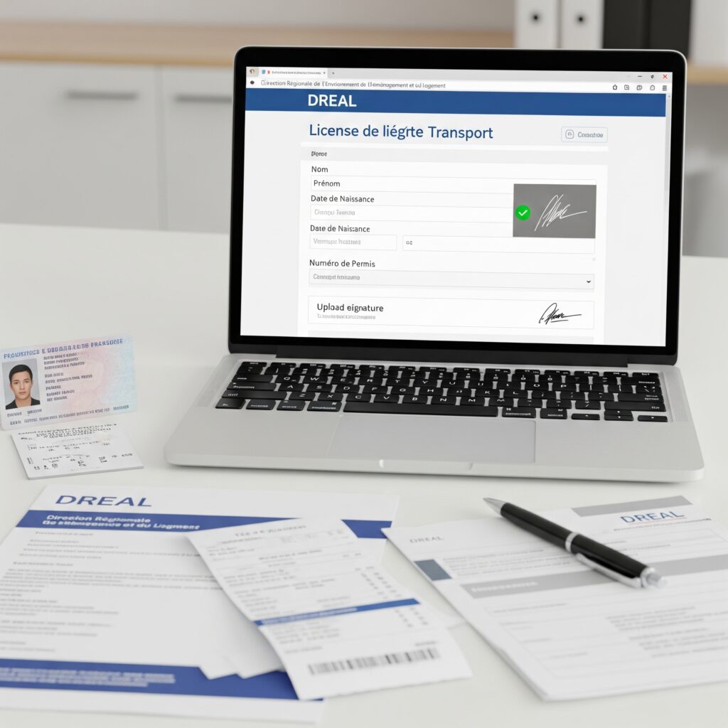 Licence transport en ligne